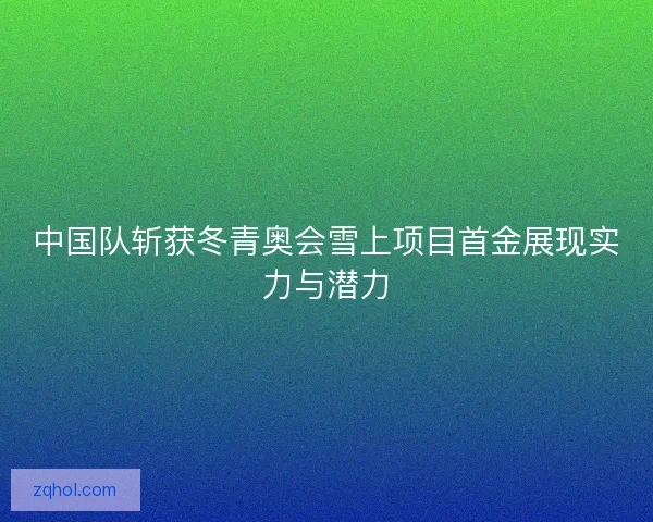 中国队斩获冬青奥会雪上项目首金展现实力与潜力